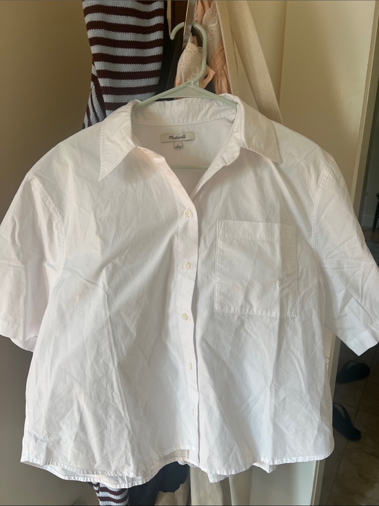Madewell Tops - Madewell White Button-Up Short Sleeve Shirt NWT